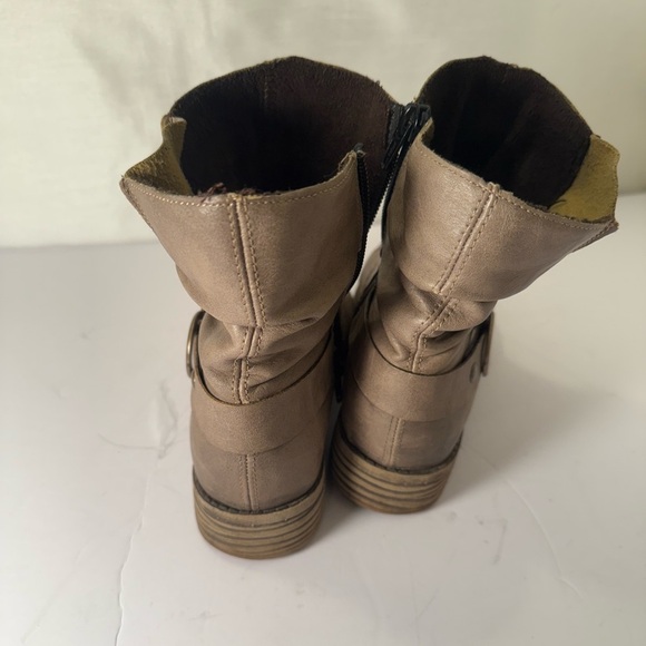 Rieker Peggy 98 Beige Leather Ankle Boots Women's Size 5.5-6 Inside  Zipper - Picture 4 of 8